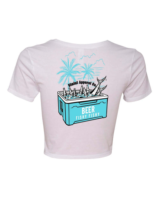 Beer Fishy Fishy Crop Tee – Women’s Fishing Shirt | Bimini Apparel Co.