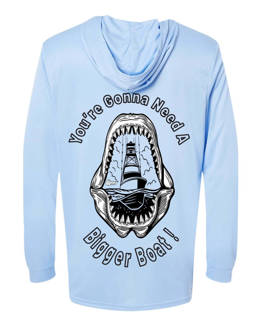 “You’re Gonna Need a Bigger Boat” Performance Hoodie – Bimini Apparel Co. | Shark Graphic Sun Shirt