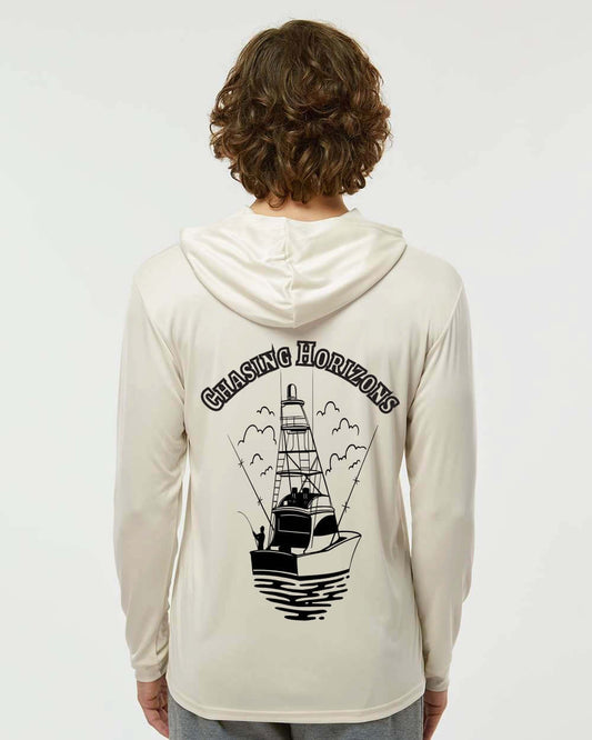 “Chasing Horizons” Performance Fishing Hoodie – UPF 50+ Bimini Apparel Co.