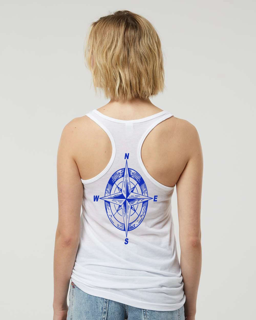 Navigate Life Tank | Women's Nautical Compass Racerback- Bimini Apparel Company