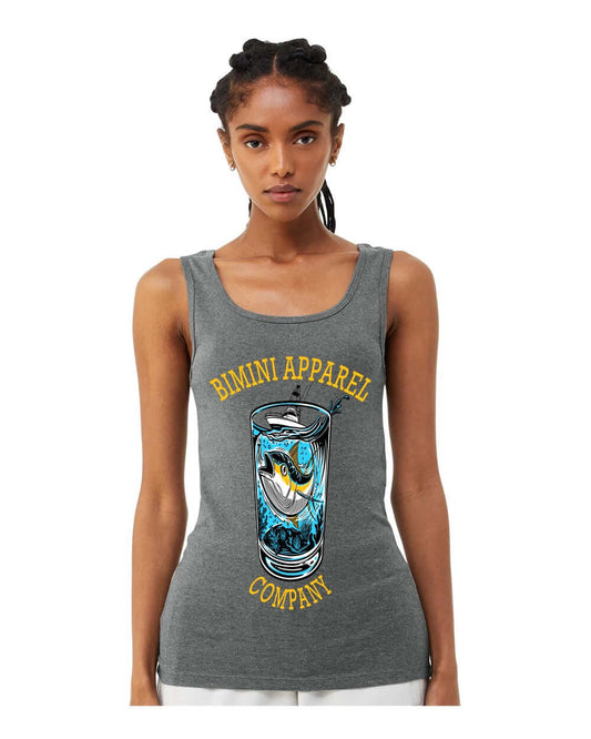 Glass Half Full Women’s Tank – Bimini Apparel Co. | Fishing Graphic Tee