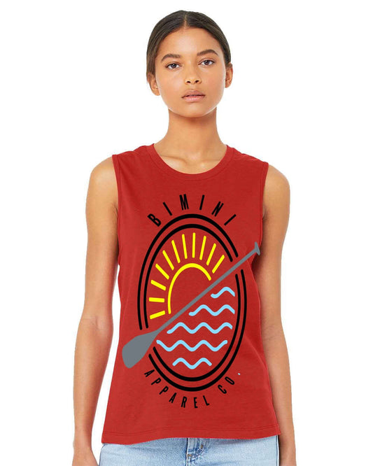 Women’s  Paddle Tank Top – Sunrise Water Graphic | Bimini Apparel Co.